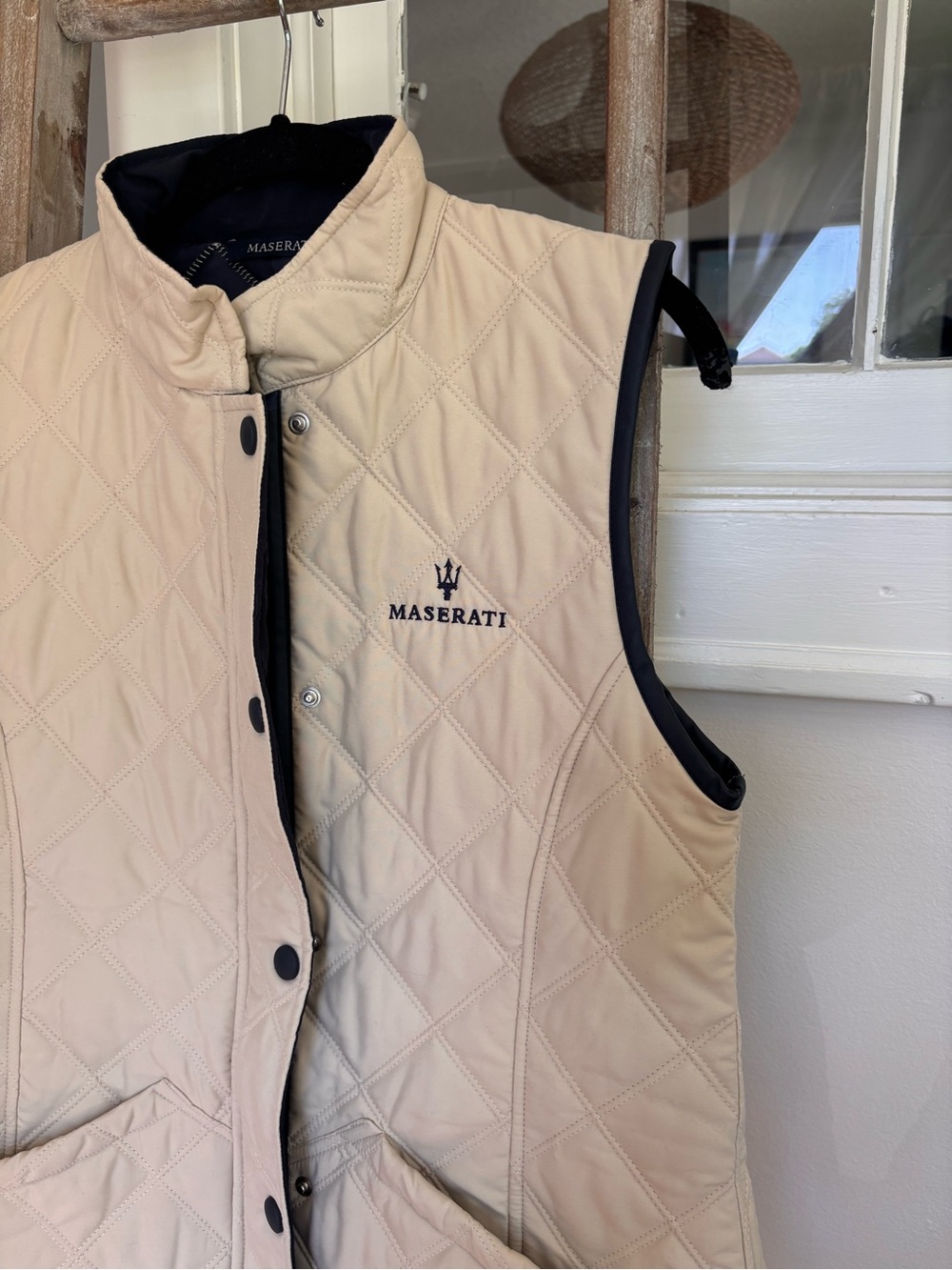 Tan Maserati Quilted Beige Vest - Picture 5 of 5